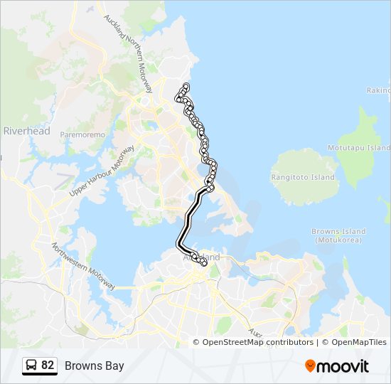 Browns Bay Auckland Map 82 Route: Schedules, Stops & Maps - Browns Bay (Updated)