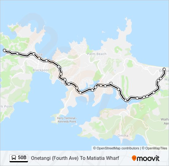 50b Route: Schedules, Stops & Maps - Onetangi (Fourth Ave) To Matiatia ...