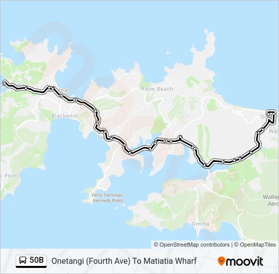 50B Bus Line Map