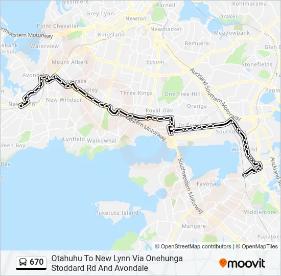 670 Bus Line Map