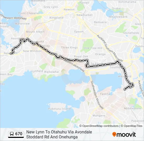 670 Bus Line Map