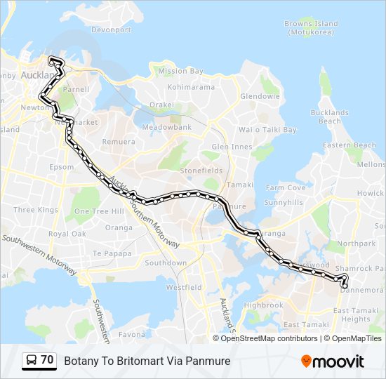 70 Bus Line Map