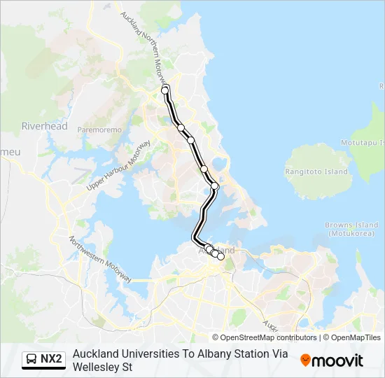 NX2 Bus Line Map