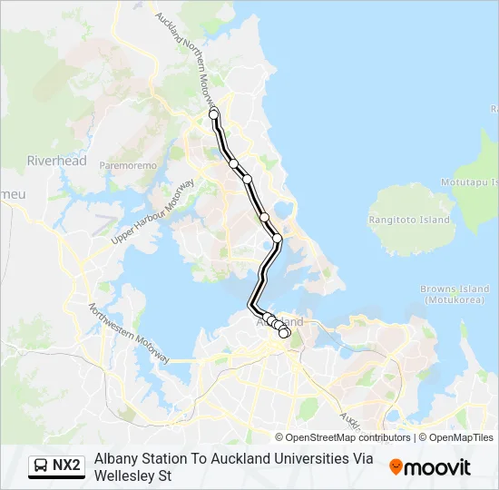 NX2 Bus Line Map
