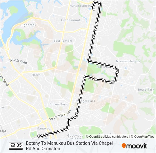 35 bus Line Map