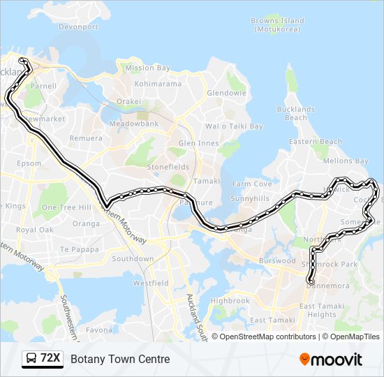 72x Route: Schedules, Stops & Maps - Botany Town Centre (Updated)