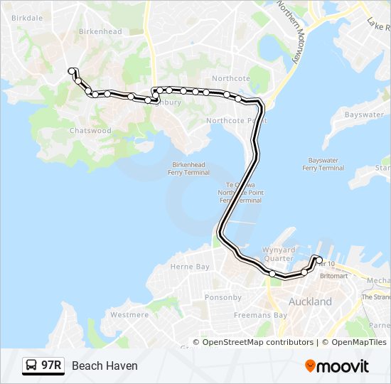 Beach Haven Auckland Map 97R Route: Schedules, Stops & Maps - Beach Haven (Updated)