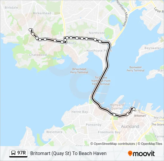 97R Bus Line Map