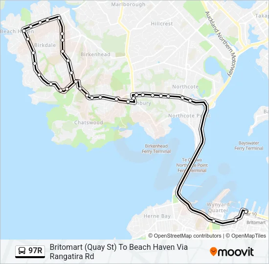 97R Bus Line Map