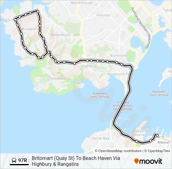 97R Bus Line Map