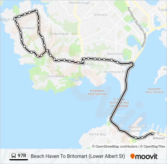 97R Bus Line Map