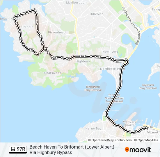 97R Bus Line Map