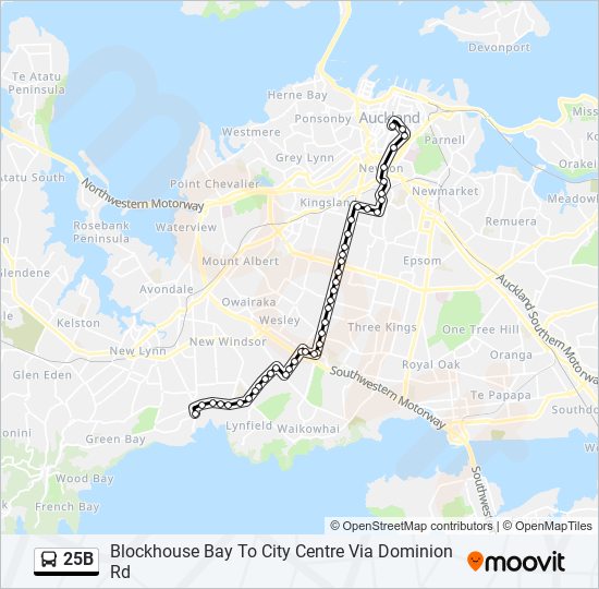 25B bus Line Map