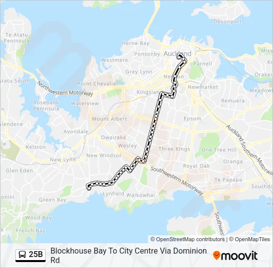25B Bus Line Map