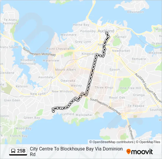 25B Bus Line Map