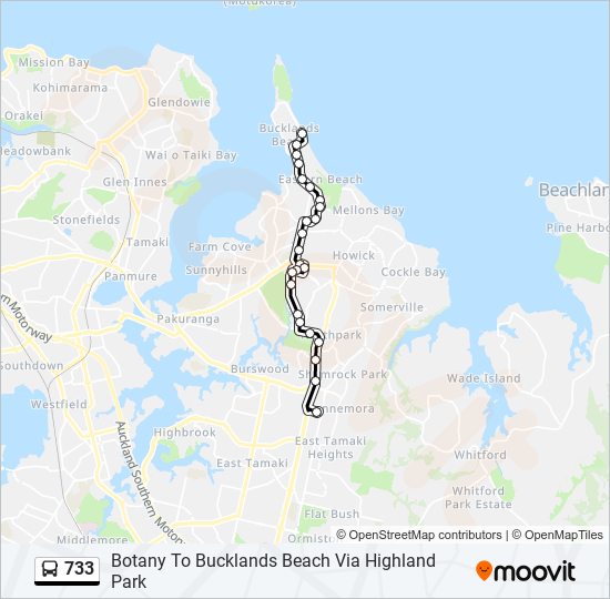 公交733路的线路图