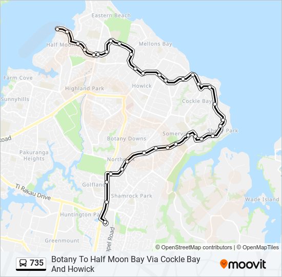 735 bus Line Map