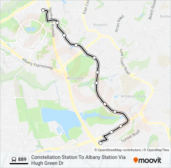 889 Bus Line Map