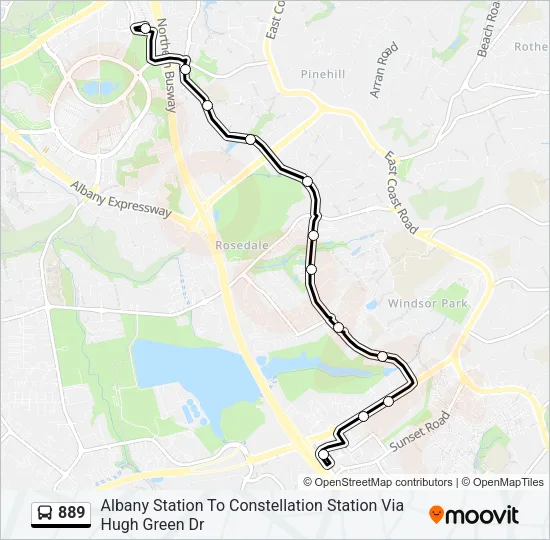 889 Bus Line Map