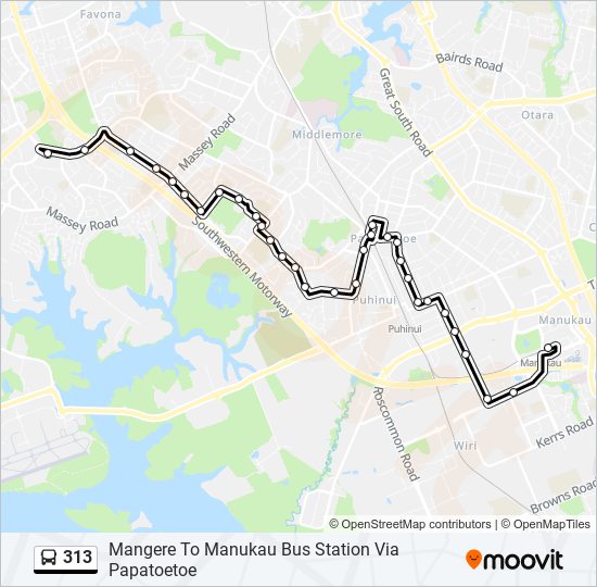 313 bus Line Map