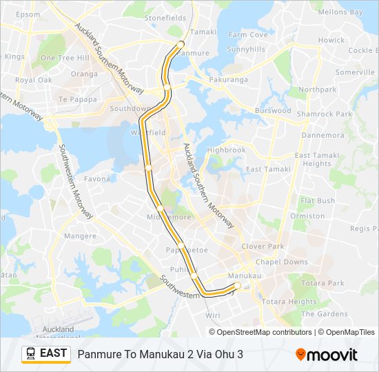 EAST Train Line Map