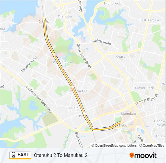 EAST Train Line Map
