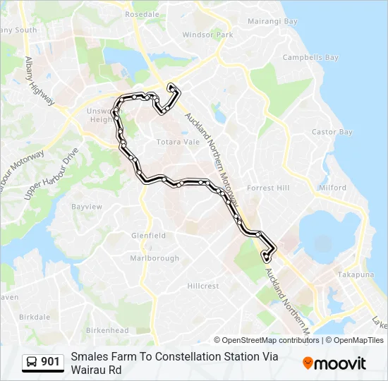 901 Bus Line Map