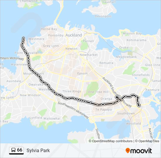 66 Route Schedules Stops Maps Sylvia Park Updated 