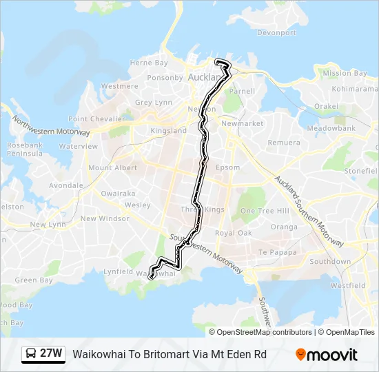 27W Bus Line Map