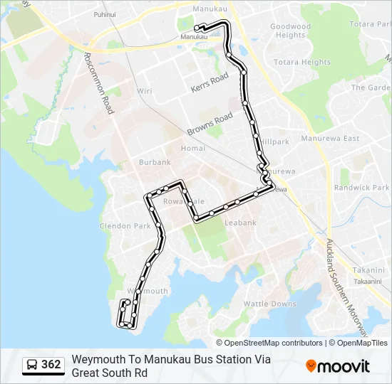 362 Bus Line Map