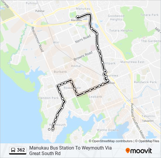 362 bus Line Map