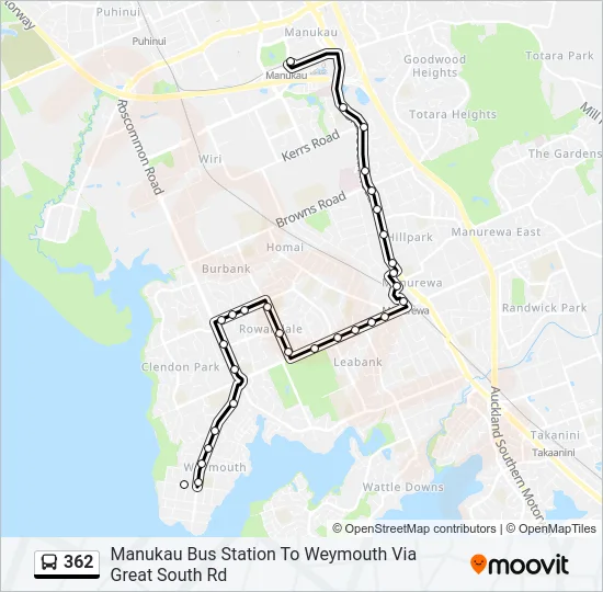 362 Bus Line Map