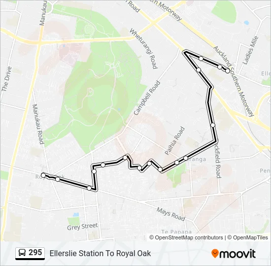 295 Bus Line Map