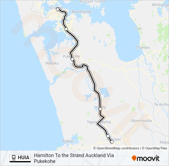 HUIA Train Line Map