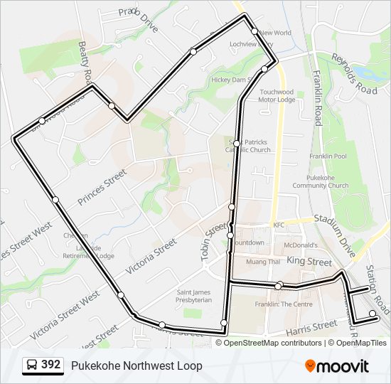 392 Route: Schedules, Stops & Maps - Pukekohe Northwest Loop (Updated)