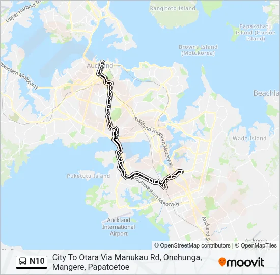 N10 Bus Line Map