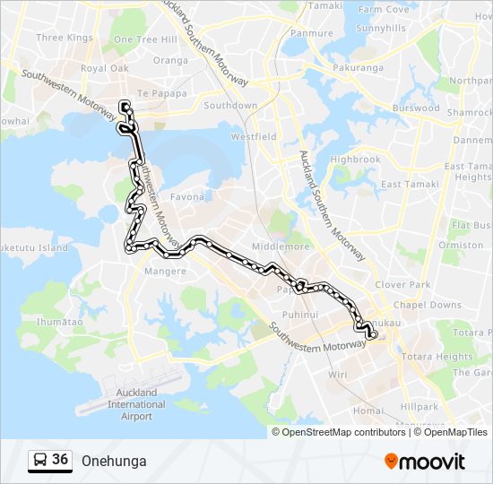 36 Route: Schedules, Stops & Maps - Onehunga (Updated)