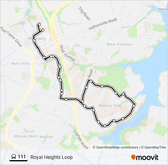 111 bus Line Map