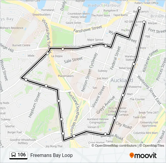 106 Bus Line Map