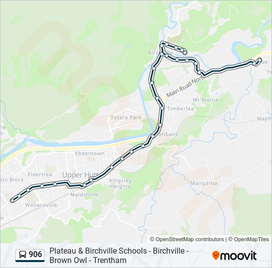 906 bus Line Map