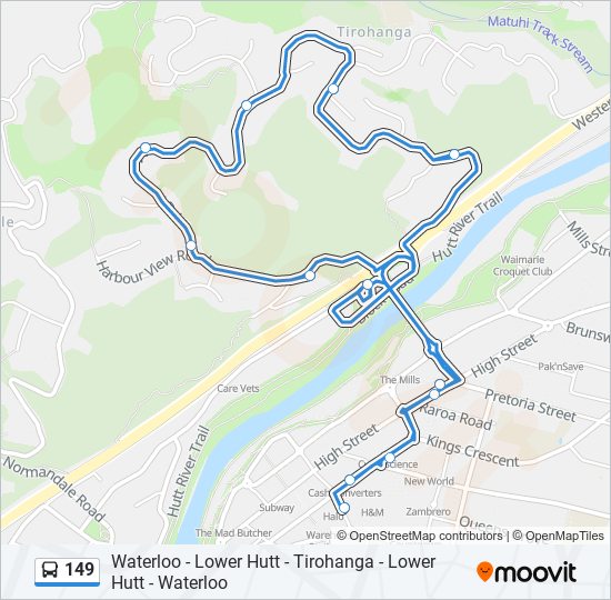 149 bus Line Map