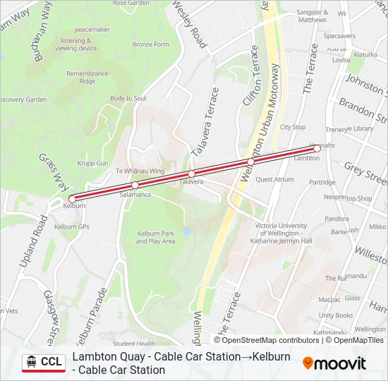 CCL Cable Car Line Map