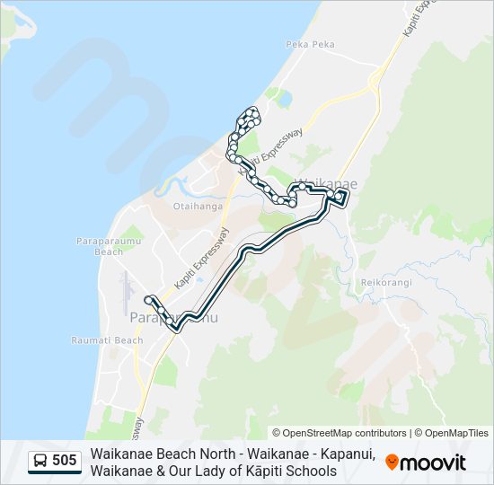 505 Bus Line Map