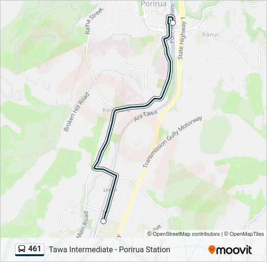 461 Bus Line Map