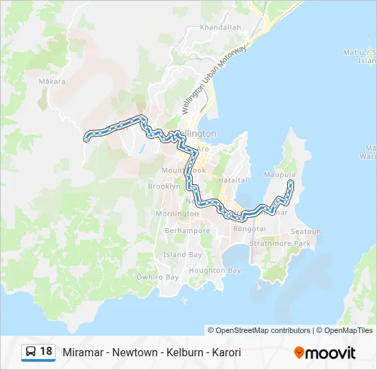 18 Route: Schedules, Stops & Maps - Karori - Allington Road‎→Miramar ...
