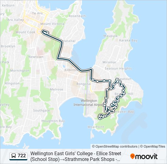 722 bus Line Map