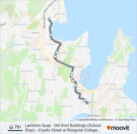 751 bus Line Map