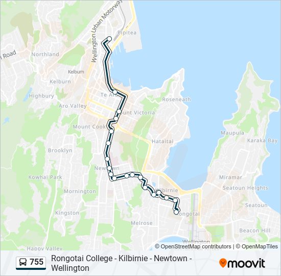 755 bus Line Map