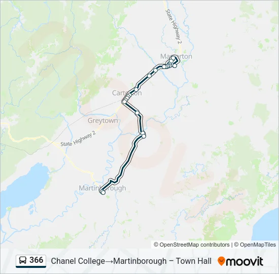 366 Bus Line Map