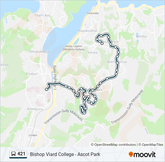 421 bus Line Map